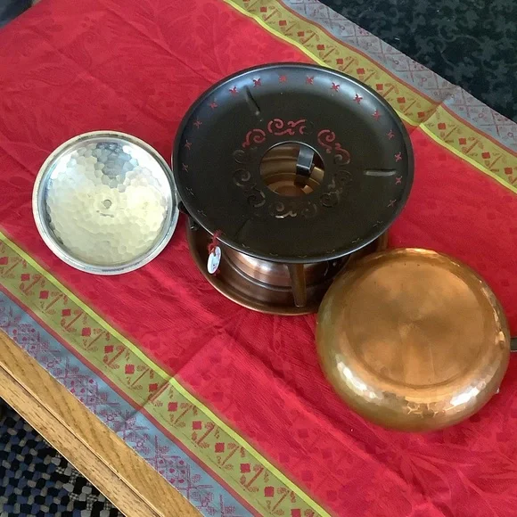 Stockli Swiss Fondue with warmer vintage copper 1940’s/50’s - Picture 4 of 7